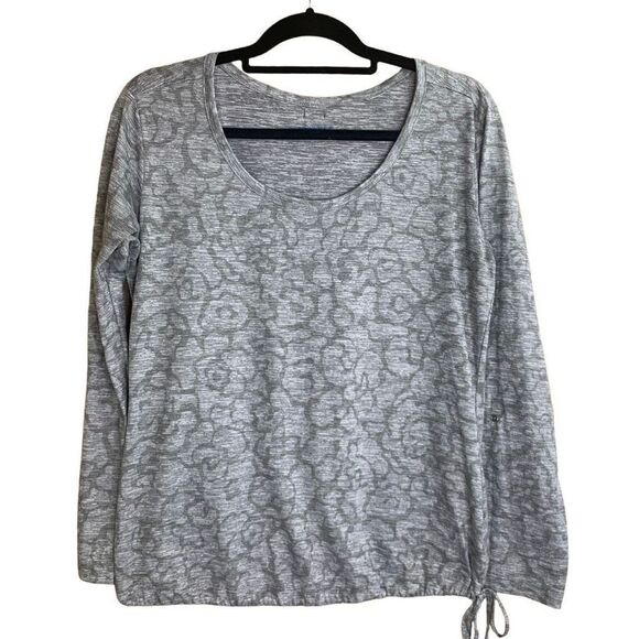 Columbia Sportswear Gray Tonal Long Sleeve Drawstring Hem Top Size M - Picture 2 of 9